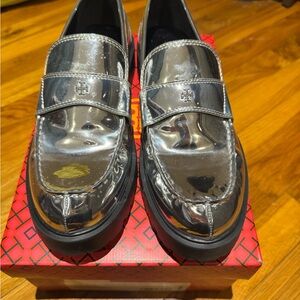 Silver Metallic Loafers